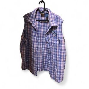 DISNEY VINTAGE POOH Sleeveless Plaid Shirt